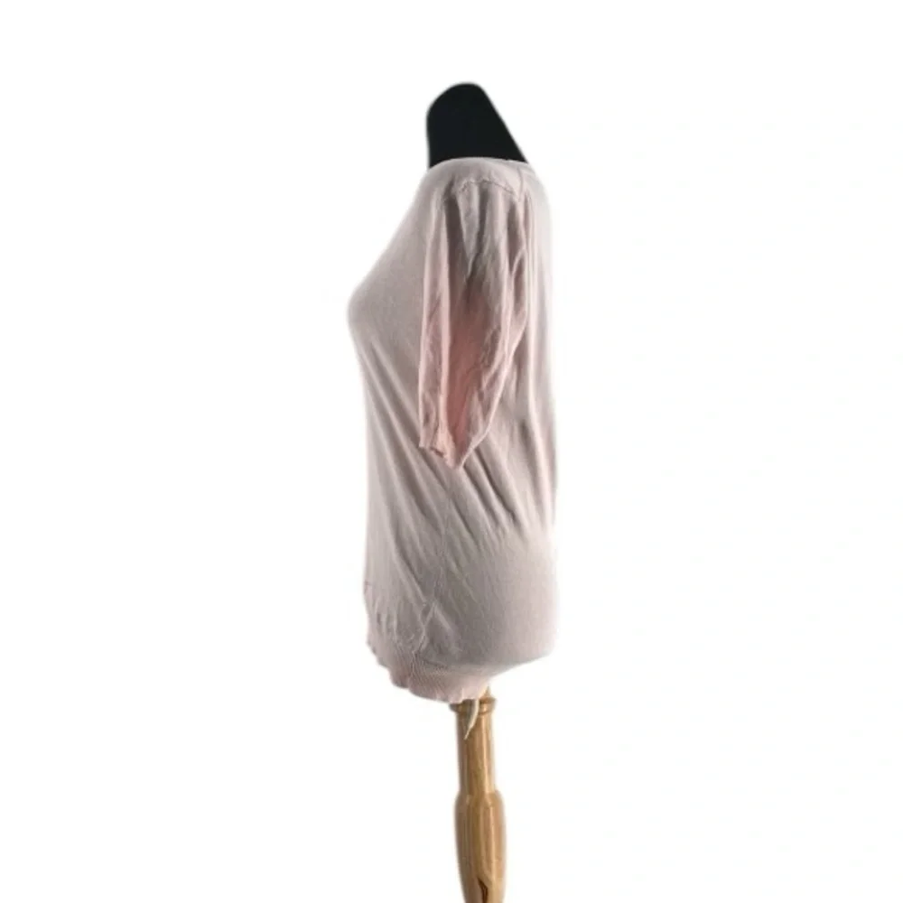 Burberry knit top silk cashmere blend light pink minimalist luxury soft sz sm - Picture 6 of 11